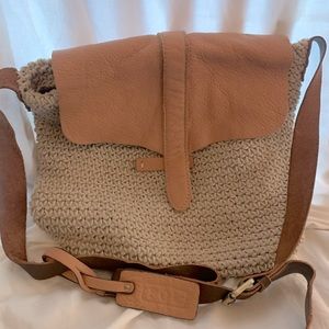 POL leather & crochet purse